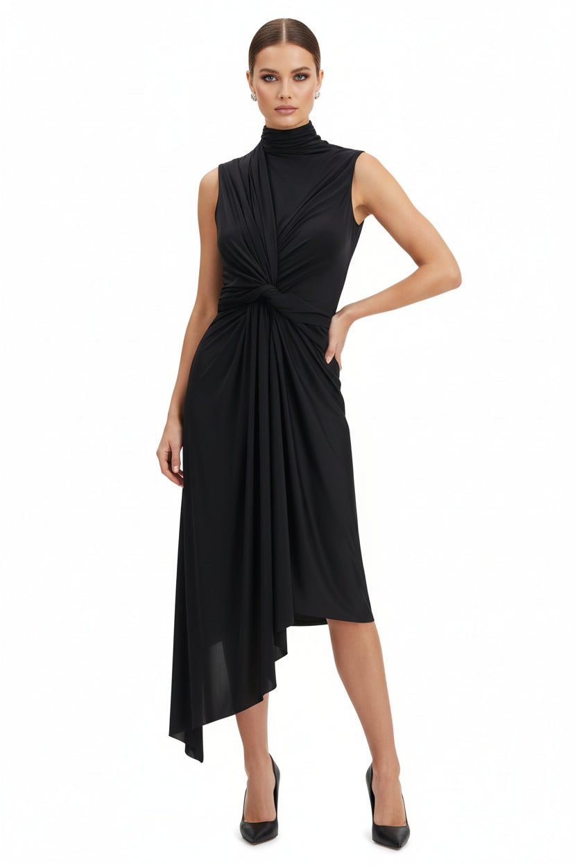 Black Polyamide Casual Dress