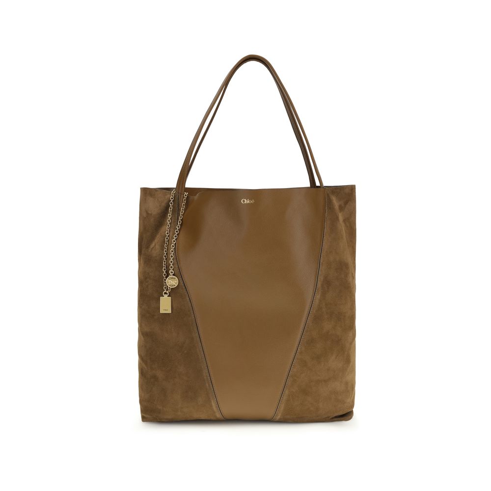 Spin Tote Bag In Grenadine Leather And Suede
