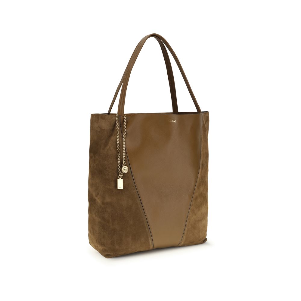 Spin Tote Bag In Grenadine Leather And Suede