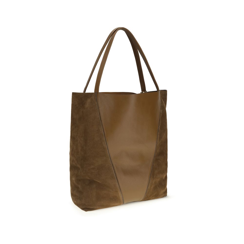 Spin Tote Bag In Grenadine Leather And Suede