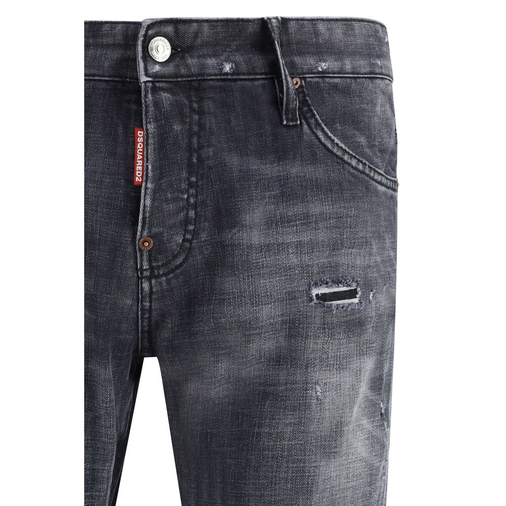 Black Cotton Slim Fit Jeans