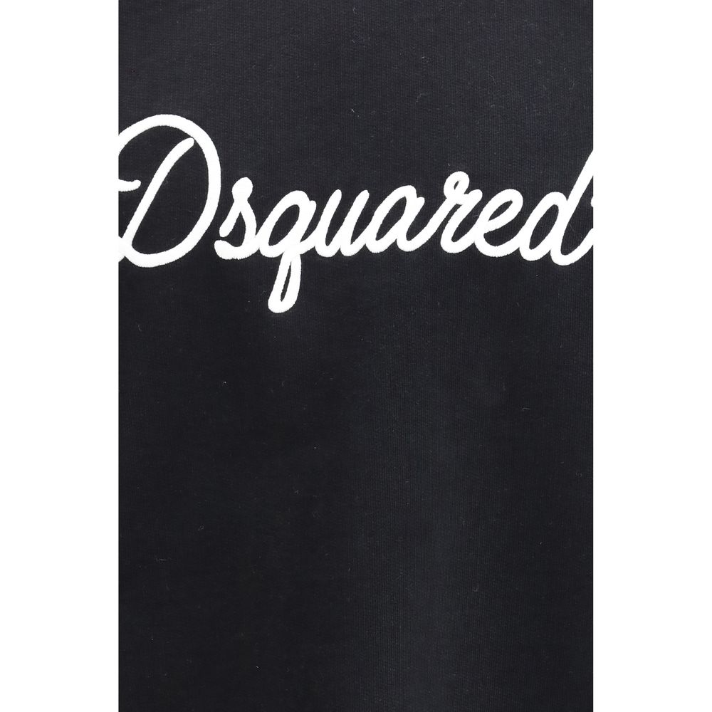 Black Cotton Crewneck Sweatshirt