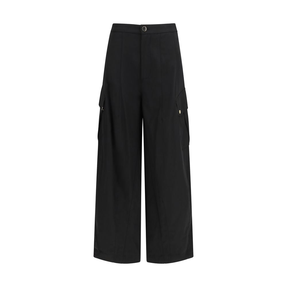 Black Cotton Cargo Pants
