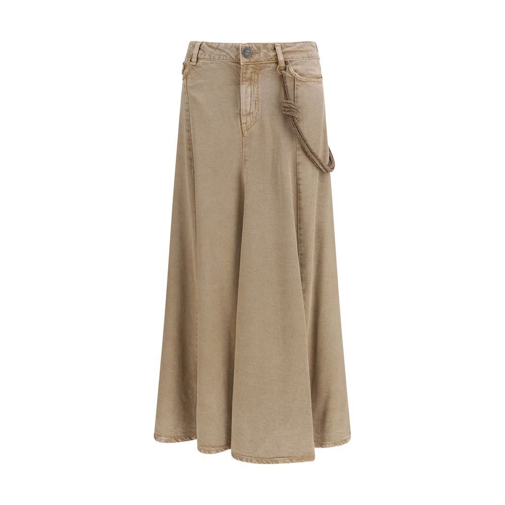 Beige Denim Skirt