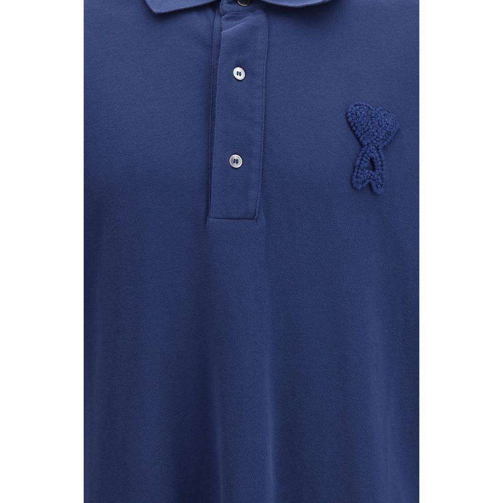 Blue Cotton Polo Shirt
