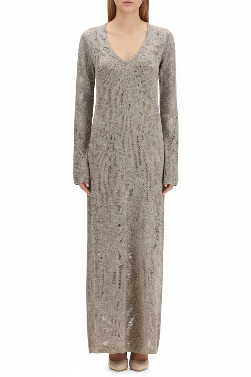 Beige Linen Casual Dress