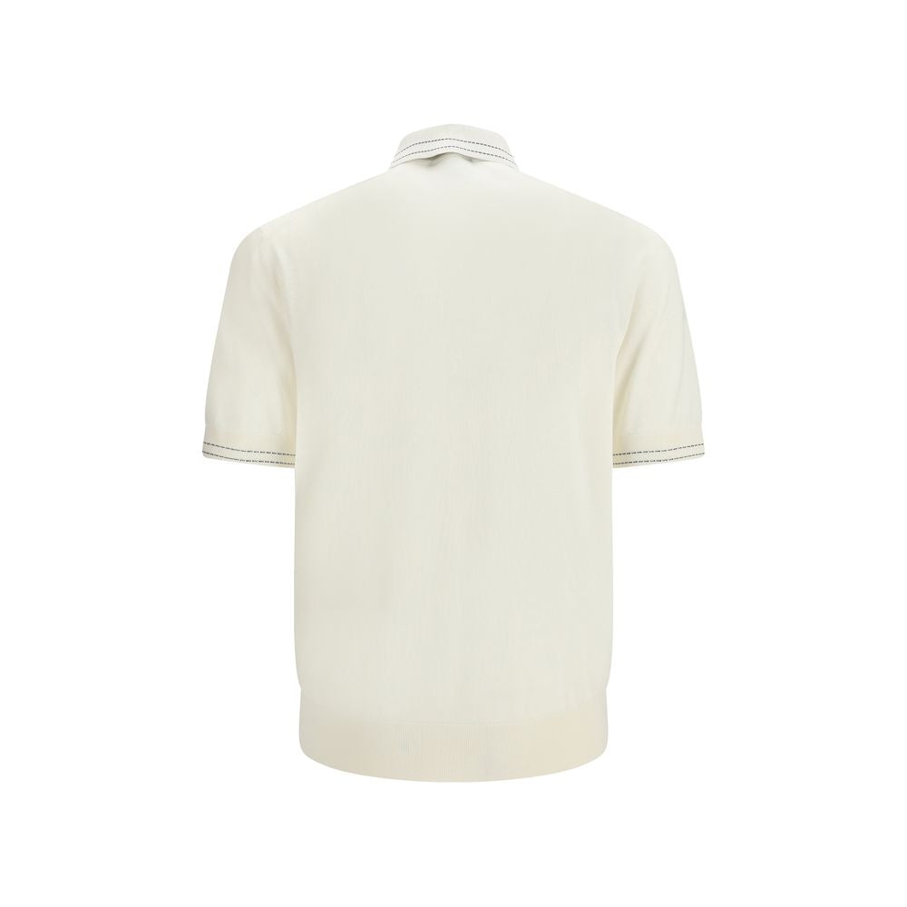 Silk Polo Shirt With Collar And Short Sleeves