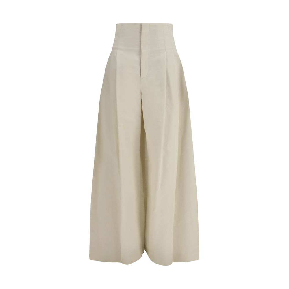 Beige Cotton Pants