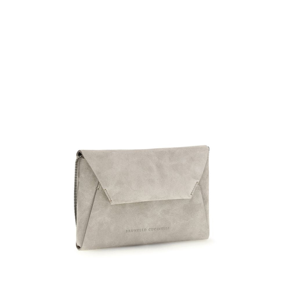Gray Calf Leather Bos Taurus Clutch Bag