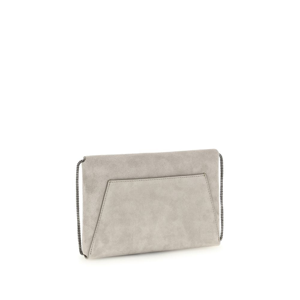 Gray Calf Leather Bos Taurus Clutch Bag