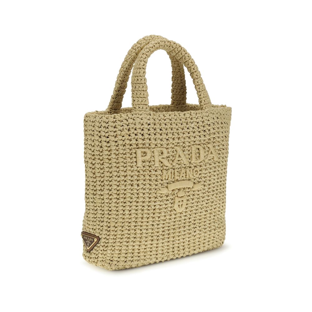 Beige Viscose Tote Bag