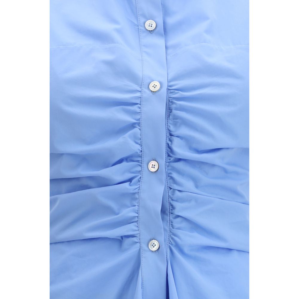 Blue Midi Shirt Dress