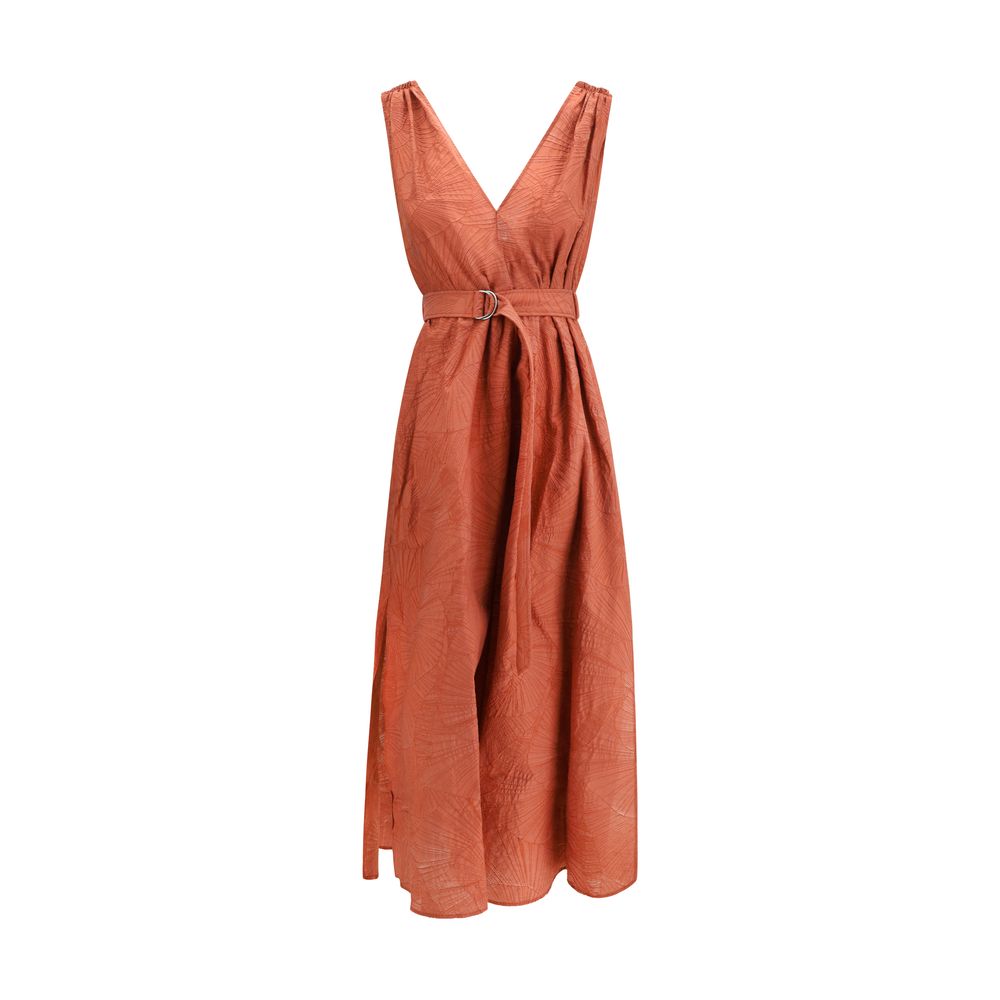 Midi Dress With Floral Motif