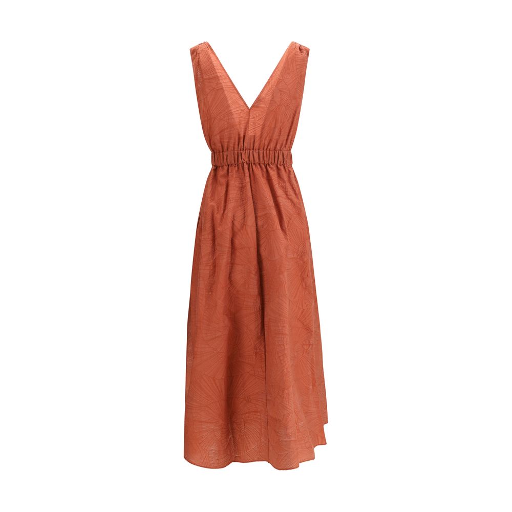 Midi Dress With Floral Motif