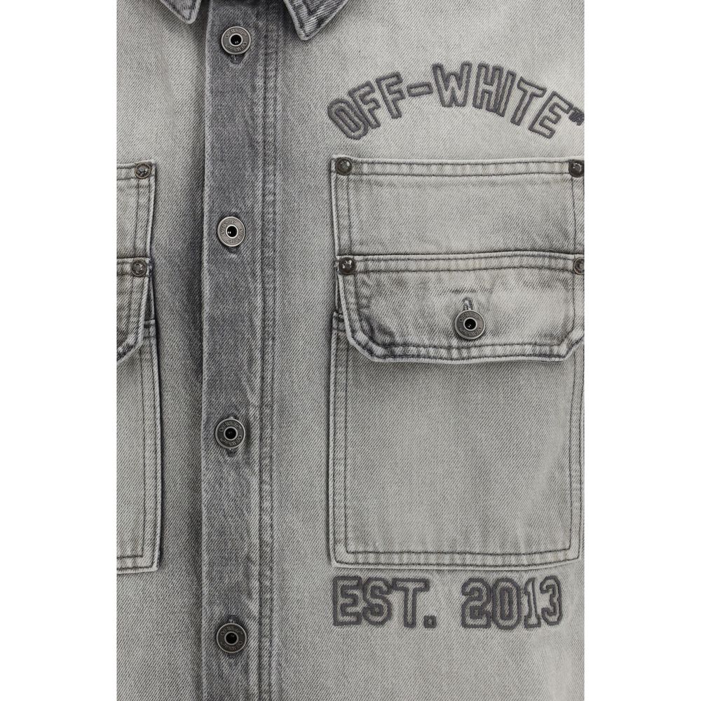 Diag Military Overshirt In Denim