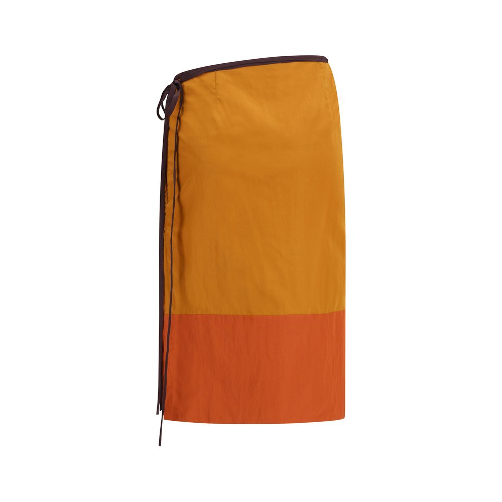 Tie-Detail Colour-Block Skirt