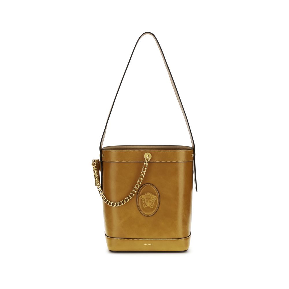 Small Leather Pivot Bucket Bag