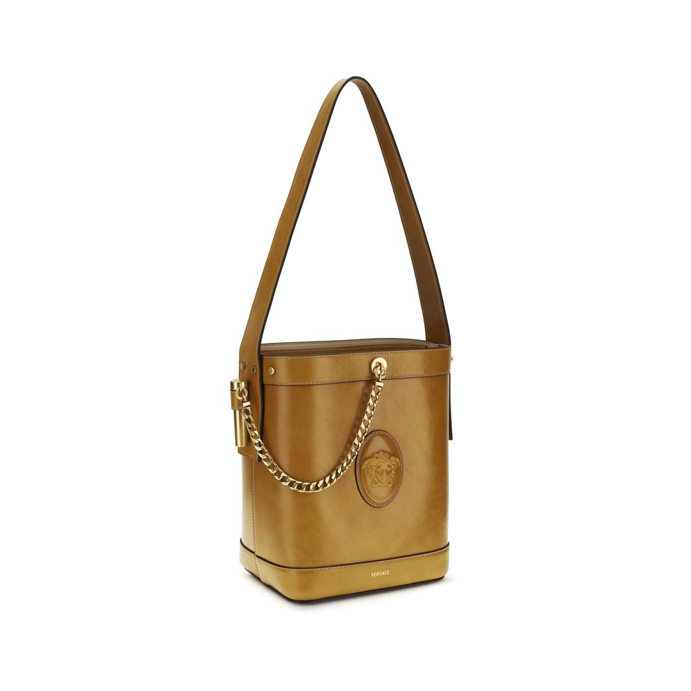 Small Leather Pivot Bucket Bag