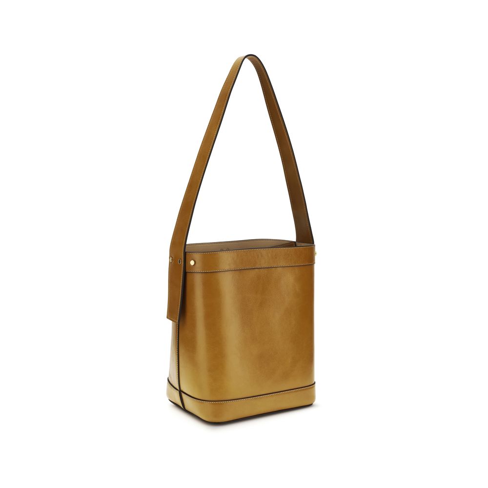 Small Leather Pivot Bucket Bag