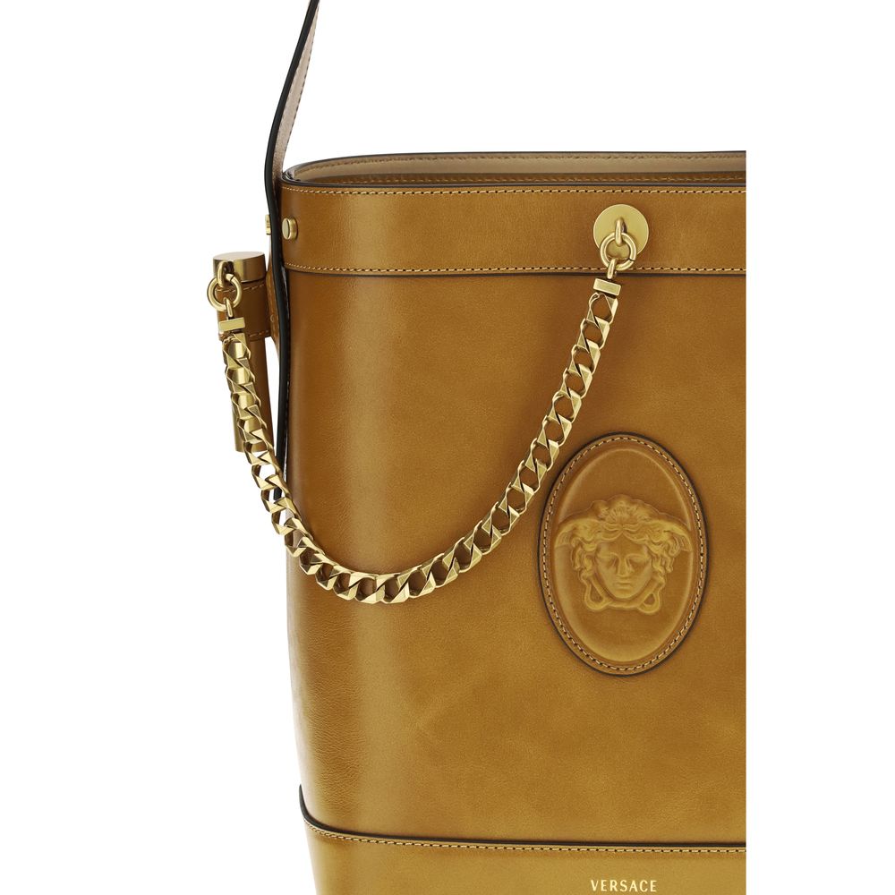 Small Leather Pivot Bucket Bag