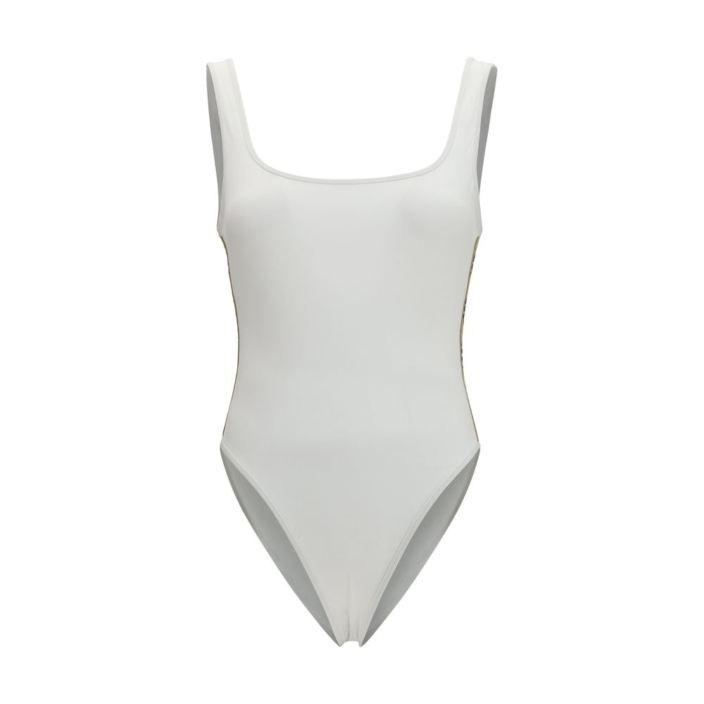 One-Piece Swimsuit With Check Trim