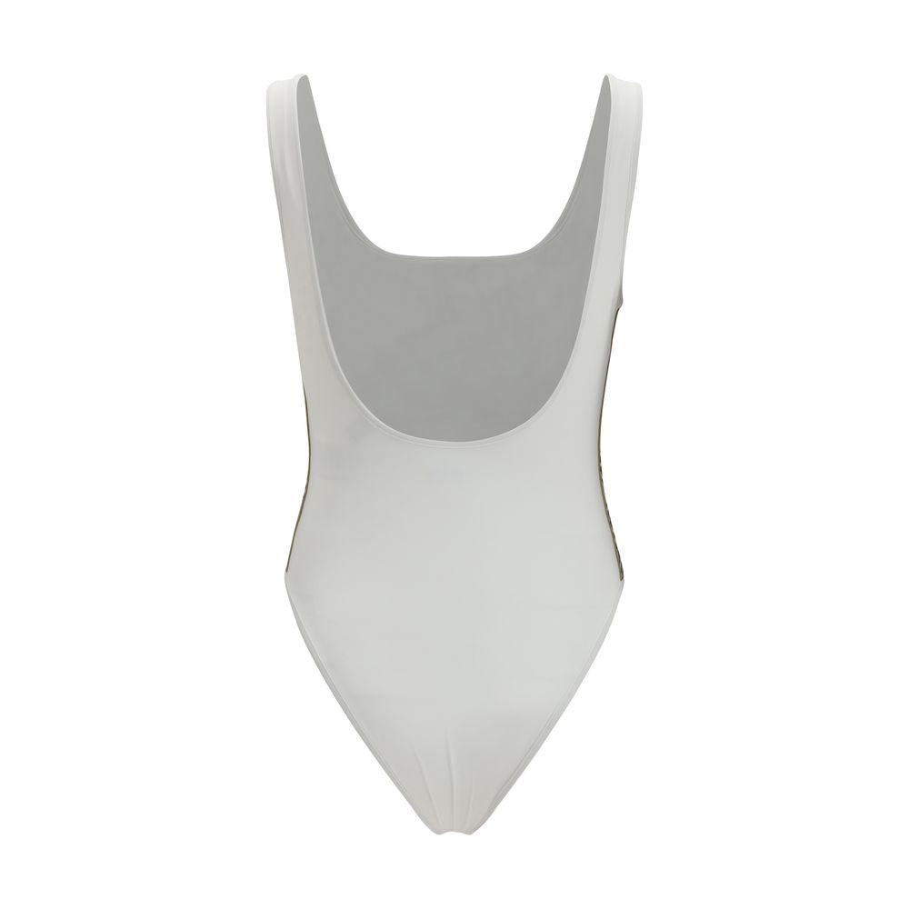 One-Piece Swimsuit With Check Trim