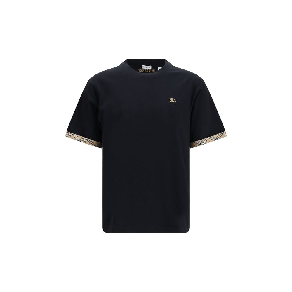 Cotton T-Shirt With Check Trims