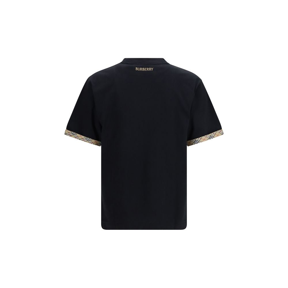 Cotton T-Shirt With Check Trims
