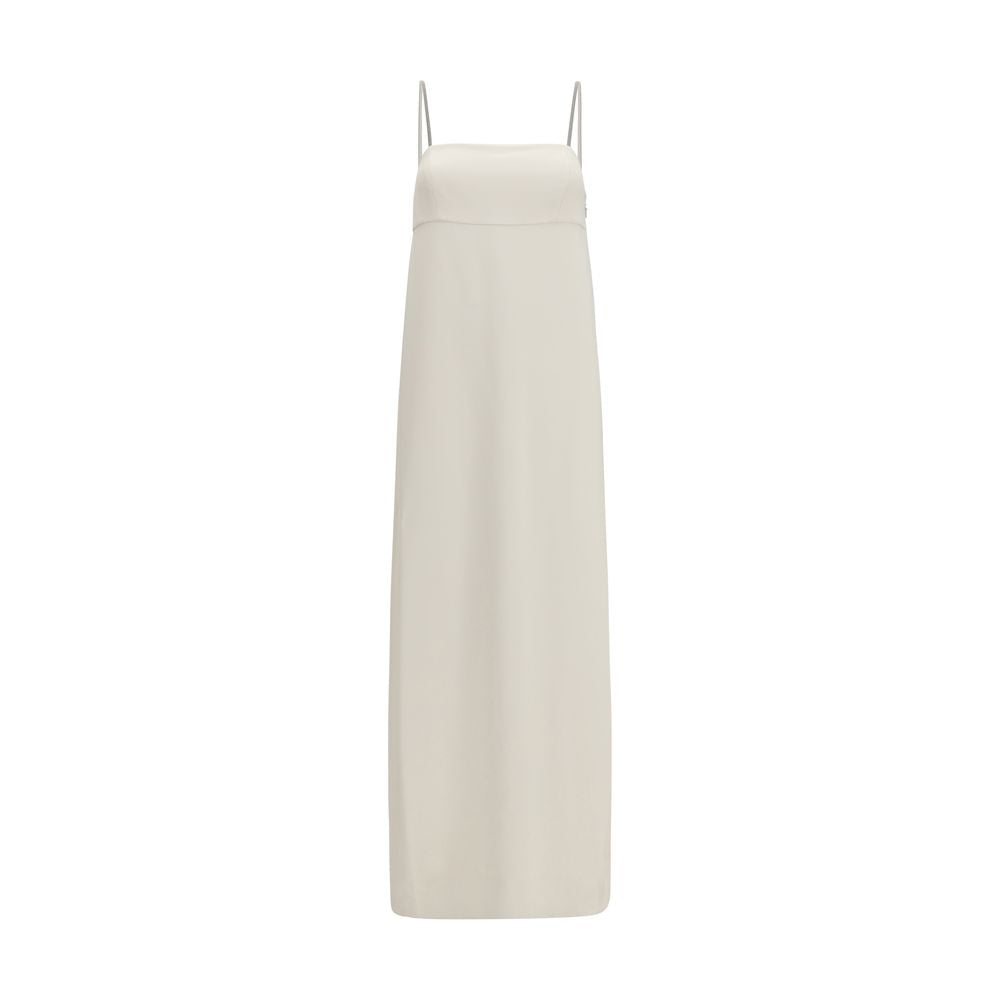 Long Silk Dress With Monili Chain