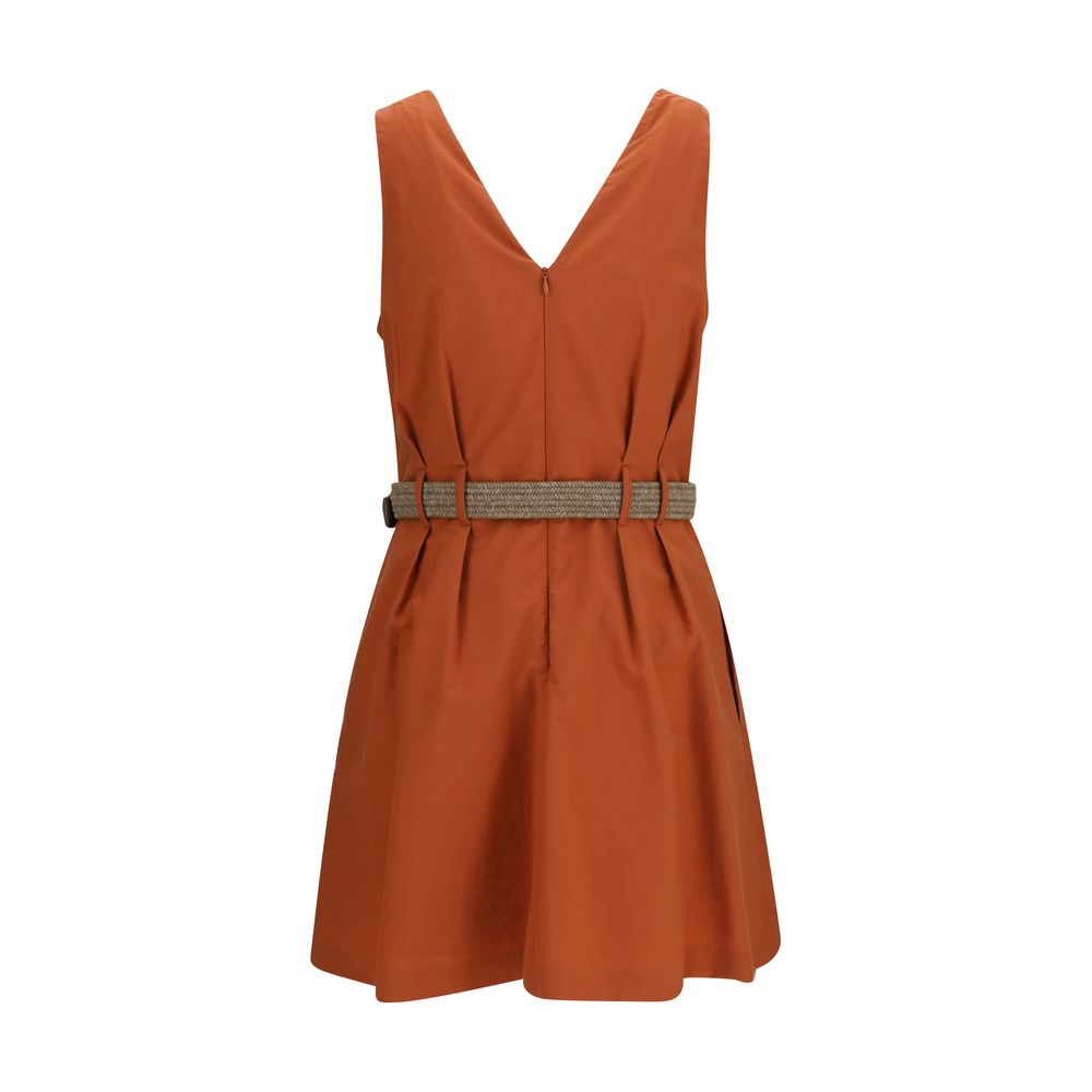 Pleated Dress With Rope Belt