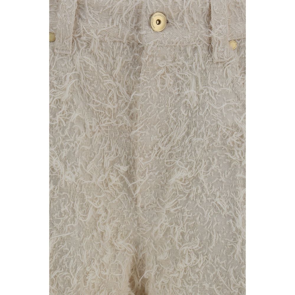 Square-Leg Dyed Furry With Monili