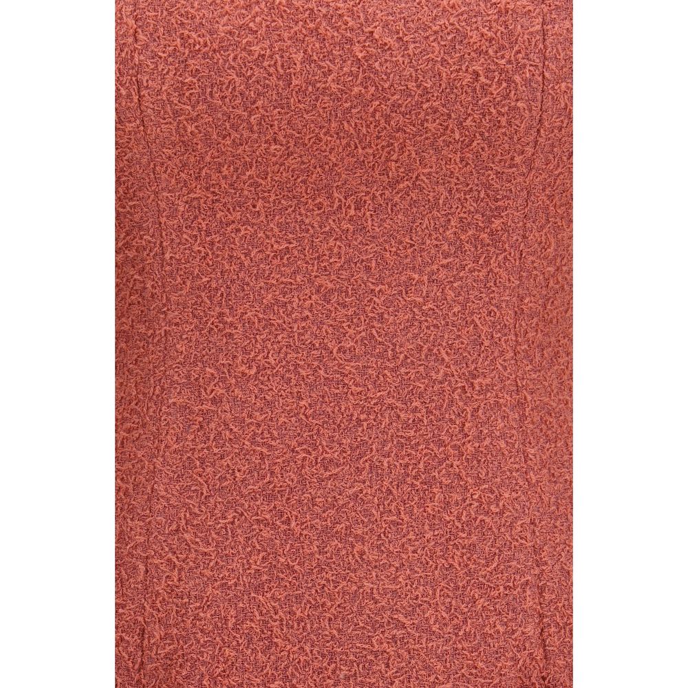 Short Tweed Dress With Two Pockets