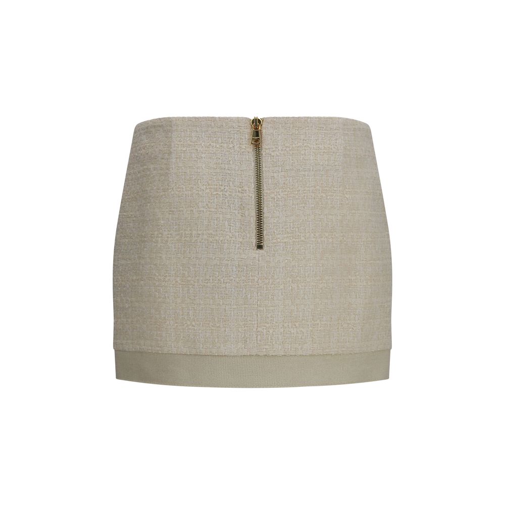 Asymmetric Tweed Skirt