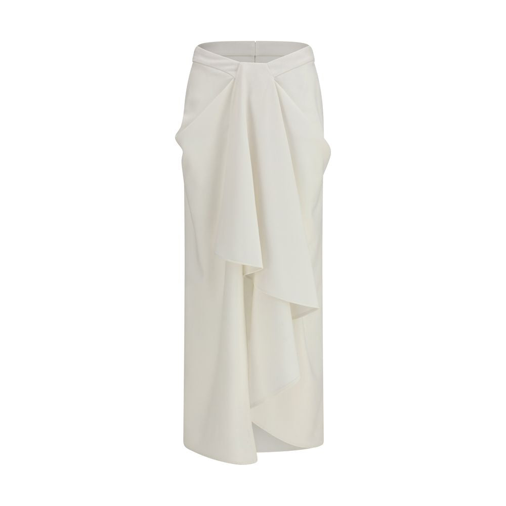 Long Draped Wool And Mohair Skirt