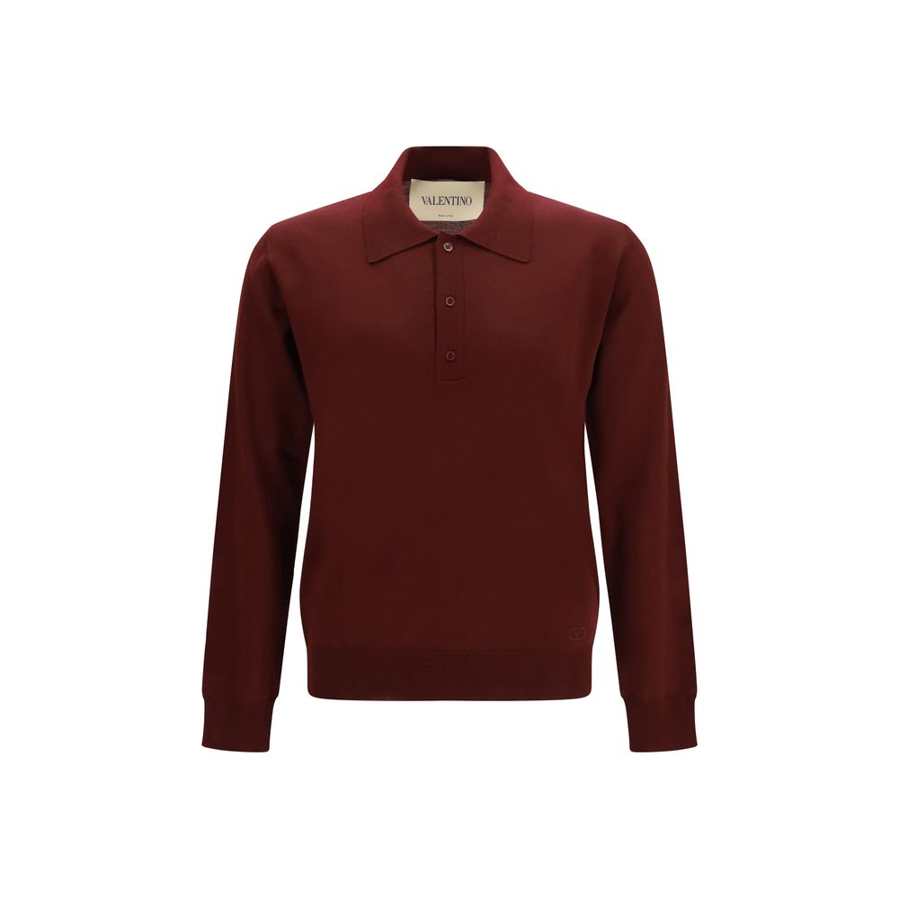 Long-Sleeve Wool Polo