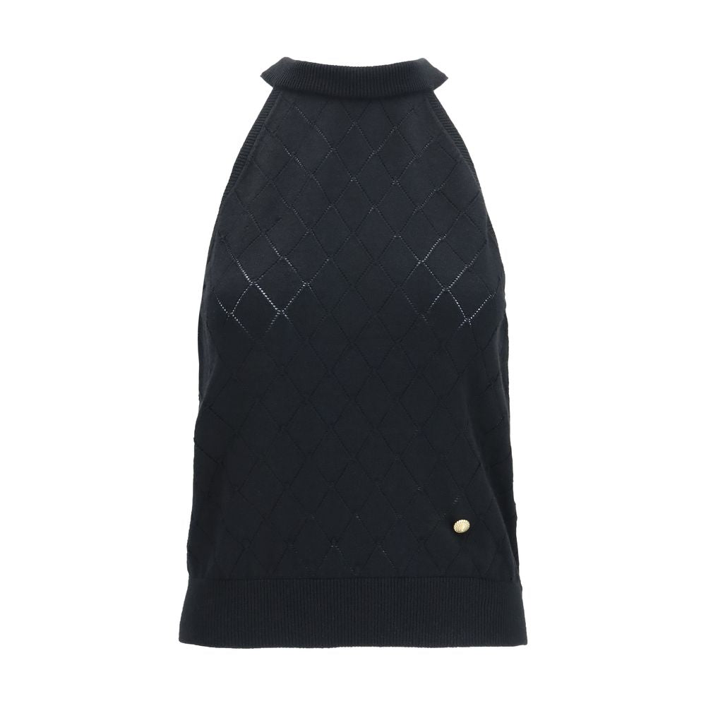 Sleeveless Wool Crewneck Top