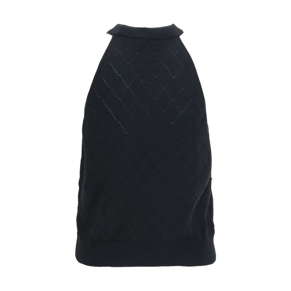 Sleeveless Wool Crewneck Top