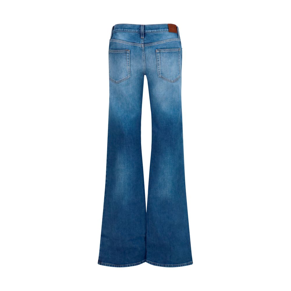 Stretch Cotton Jeans With Horsebit