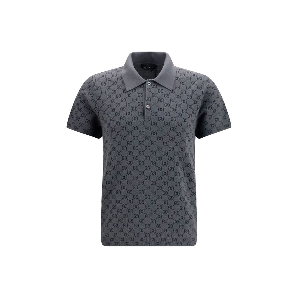GG Jacquard Wool And Silk Polo Shirt