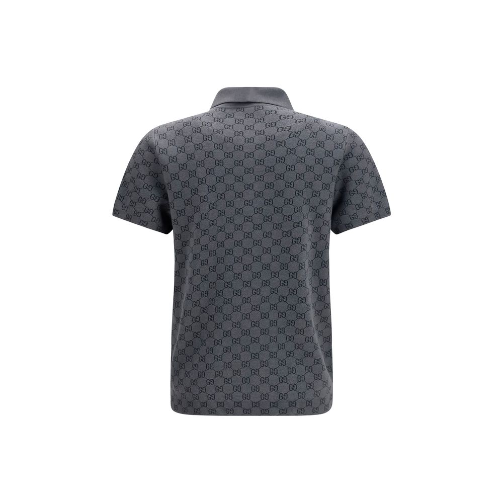 GG Jacquard Wool And Silk Polo Shirt