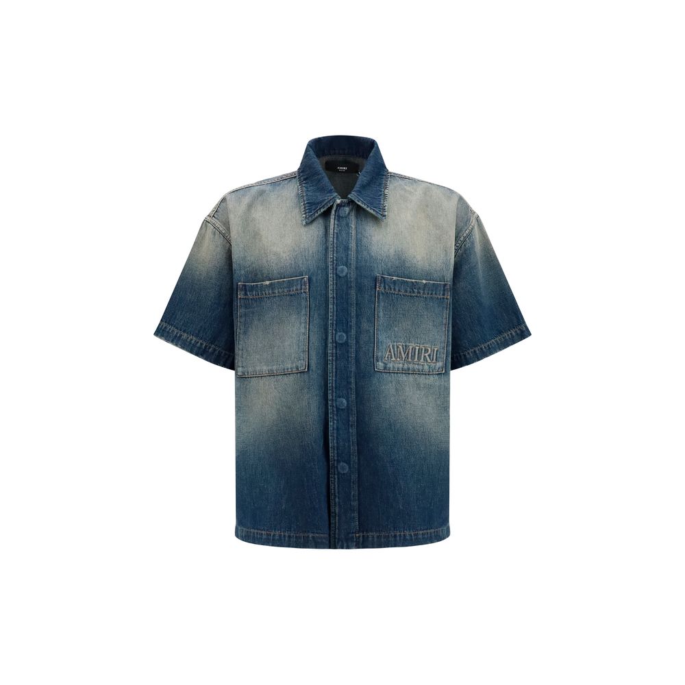 Embroidered Logo Denim Shirt